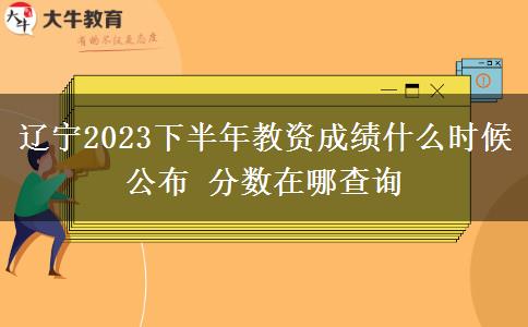 辽宁2023下半年教资成绩什么时候公布 分数在哪查询