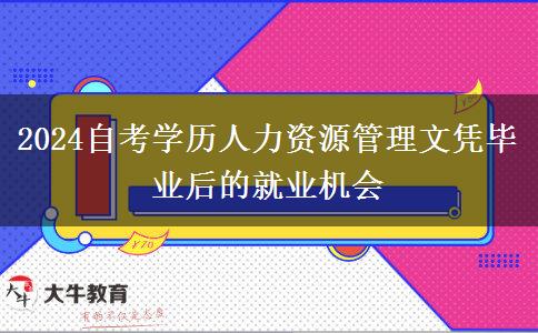 2024自考学历人力资源管理文凭毕业后的就业机会