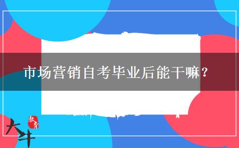 市场营销自考毕业后能干嘛？