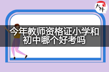 今年教师资格证小学和初中