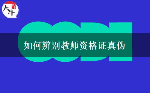 如何辨别教师资格证真伪