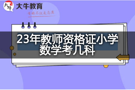 23年教师资格证小学数学